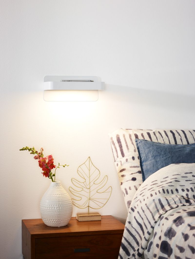 Lucide ATKIN - Nočná lampa - LED - 1x6W 3000K - S nabíjacím bodom USB - Biela